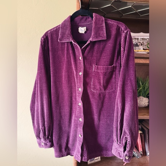 L.L. Bean Women's Rich Purple Corduroy Shirt - Picture 3 of 5